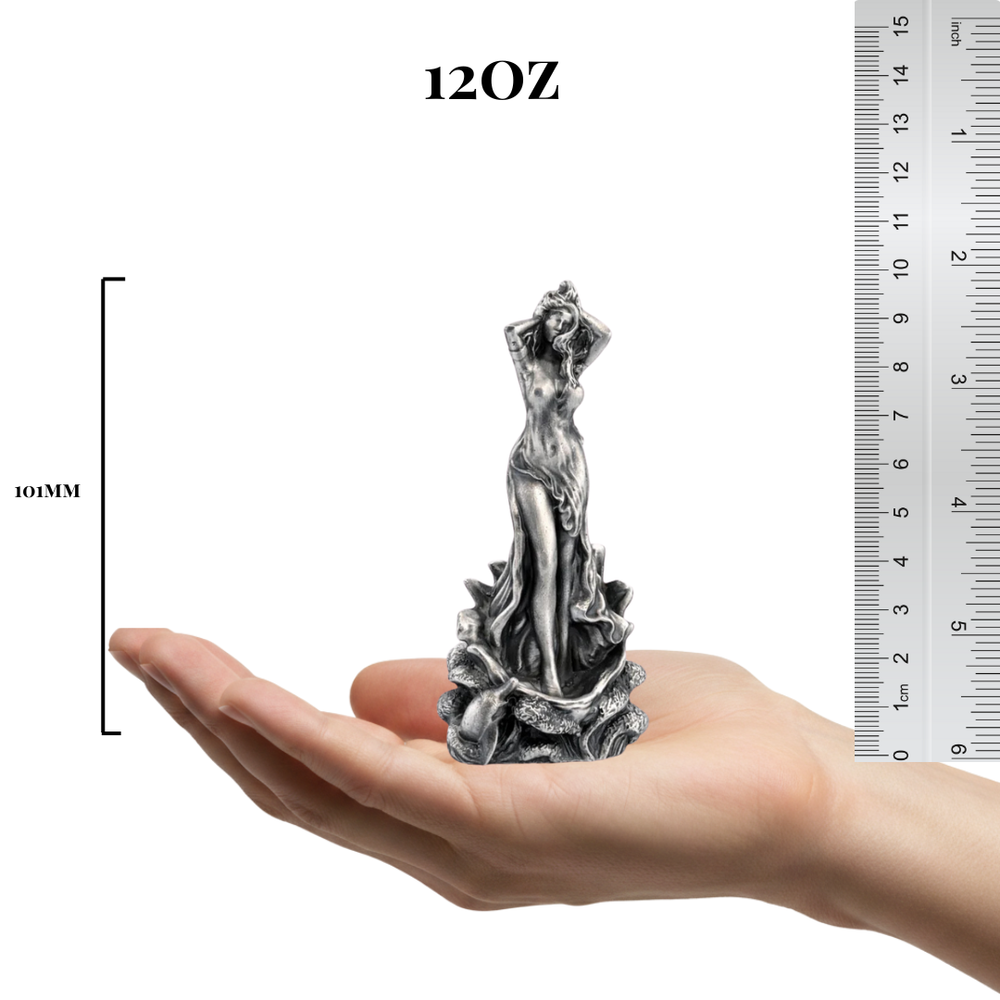 Aphrodite hand-poured 999+ silver statue by Gold Spartan