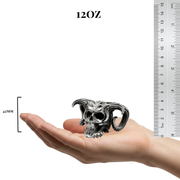 Demon Skull V2 hand-poured 999+ silver statue by Gold Spartan
