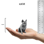French Bulldog hand-poured 999+ silver statue by Gold Spartan