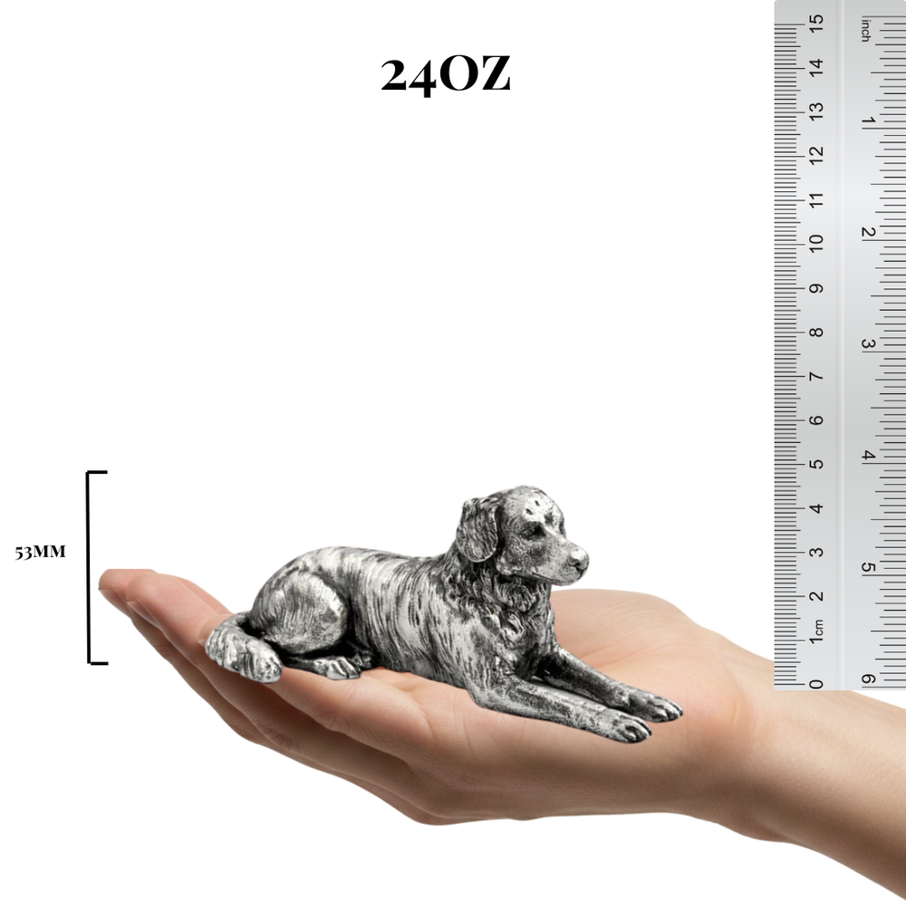 Australian Shepherd hand-poured 999+ silver statue by Gold Spartan