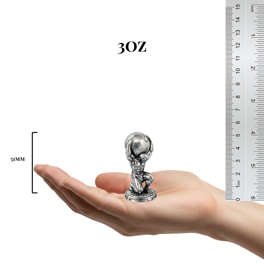Atlas hand-poured 999+ silver statue by Gold Spartan