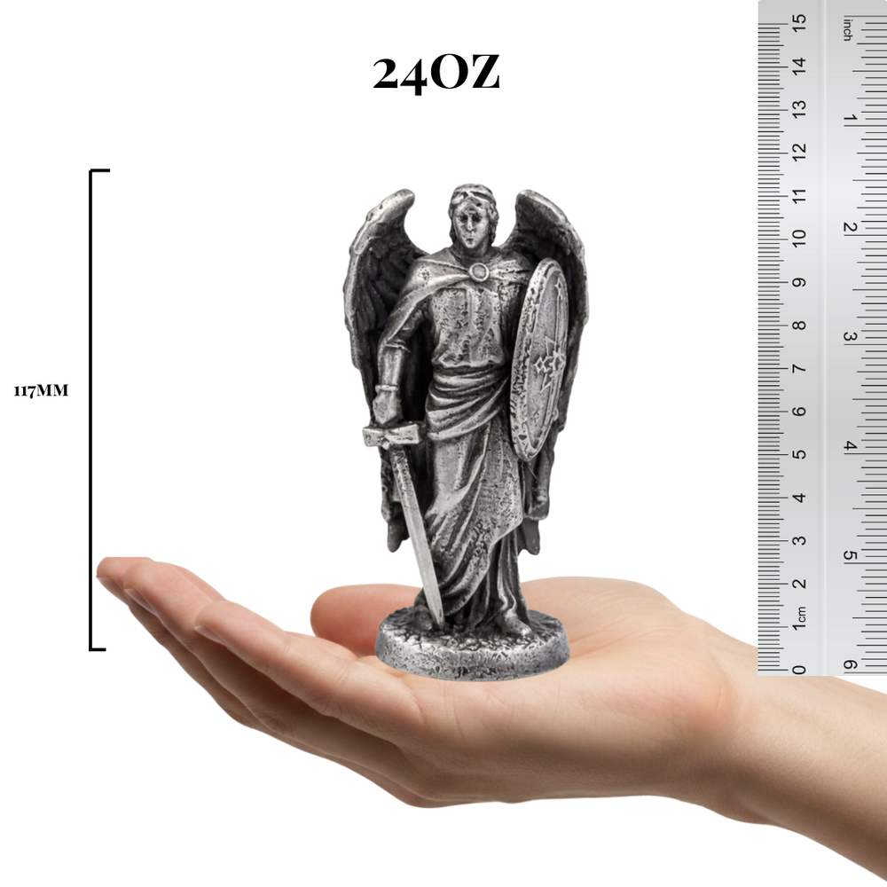 Archangel Michael V4 hand-poured 999+ silver statue by Gold Spartan