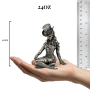 Steampunk Girl hand-poured 999+ silver statue by Gold Spartan