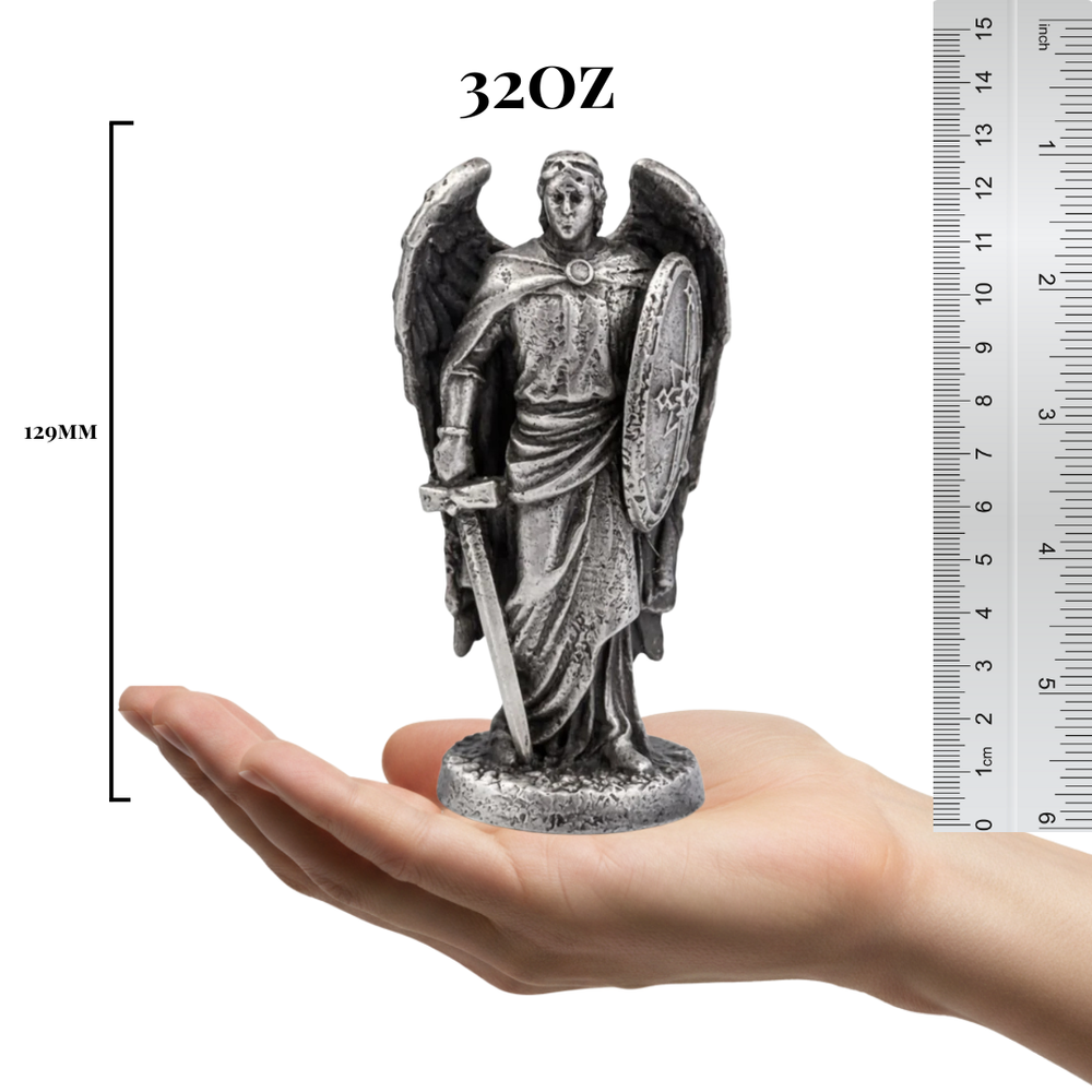 Archangel Michael V4 hand-poured 999+ silver statue by Gold Spartan