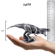 Zombie T-Rex hand-poured 999+ silver statue by Gold Spartan