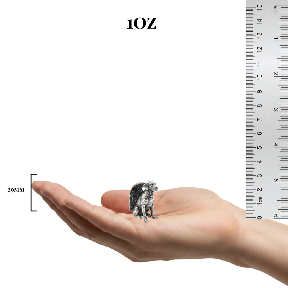 Labrador Angel hand-poured 999+ silver statue by Gold Spartan