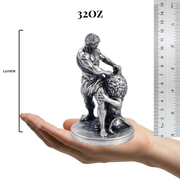 Samson Vs Lion hand-poured 999+ silver statue by Gold Spartan