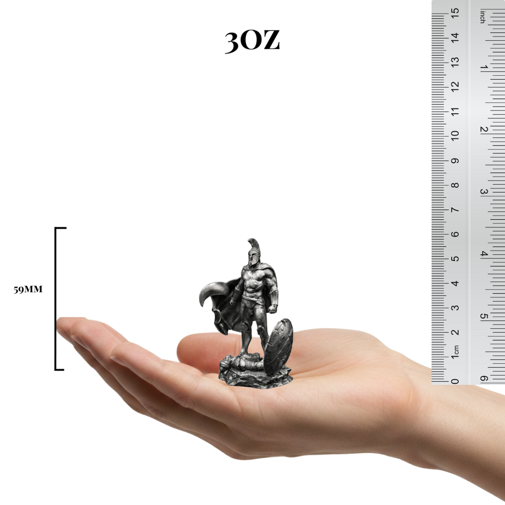Leonidas hand-poured 999+ silver statue by Gold Spartan