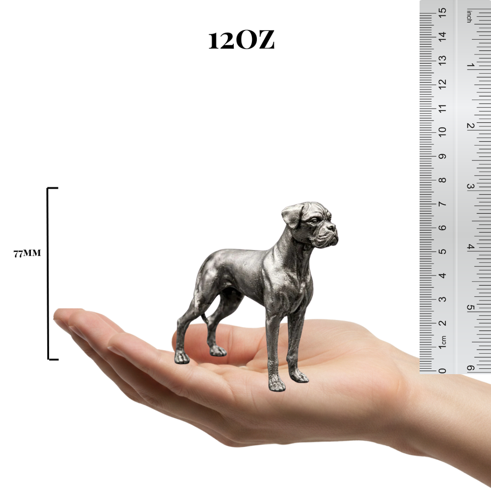 Boxer hand-poured 999+ silver statue by Gold Spartan
