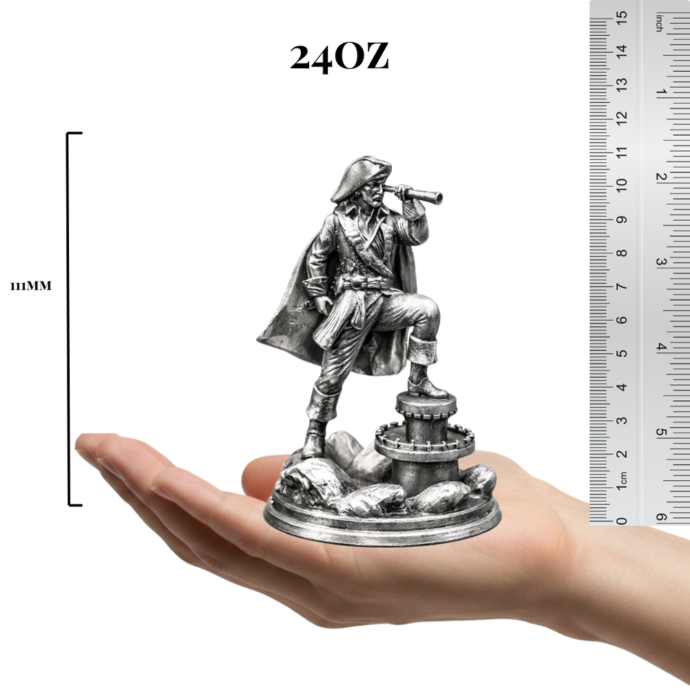 A Pirate's Lookout hand-poured 999+ silver statue by Gold Spartan