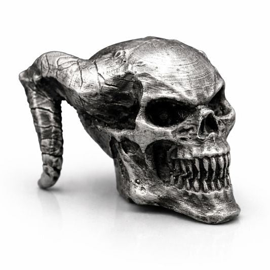 Demon Skull hand-poured 999+ silver statue by Gold Spartan