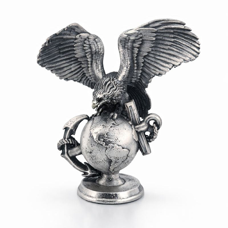 Marine's Logo hand-poured 999+ silver statue by Gold Spartan