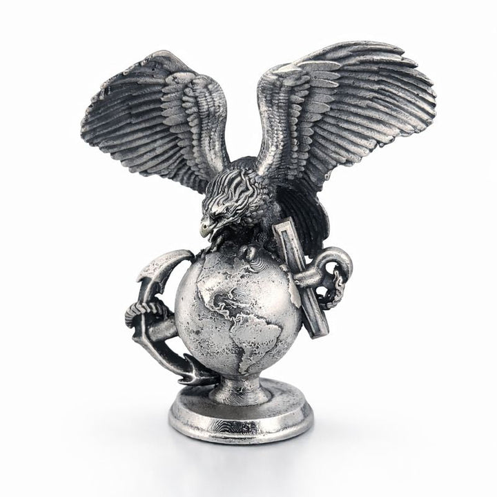Marine's Logo hand-poured 999+ silver statue by Gold Spartan