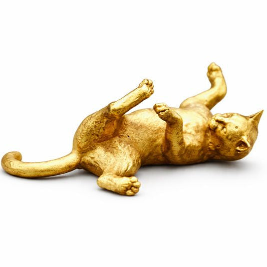 Playful Cat hand-poured 999+ silver statue by Gold Spartan