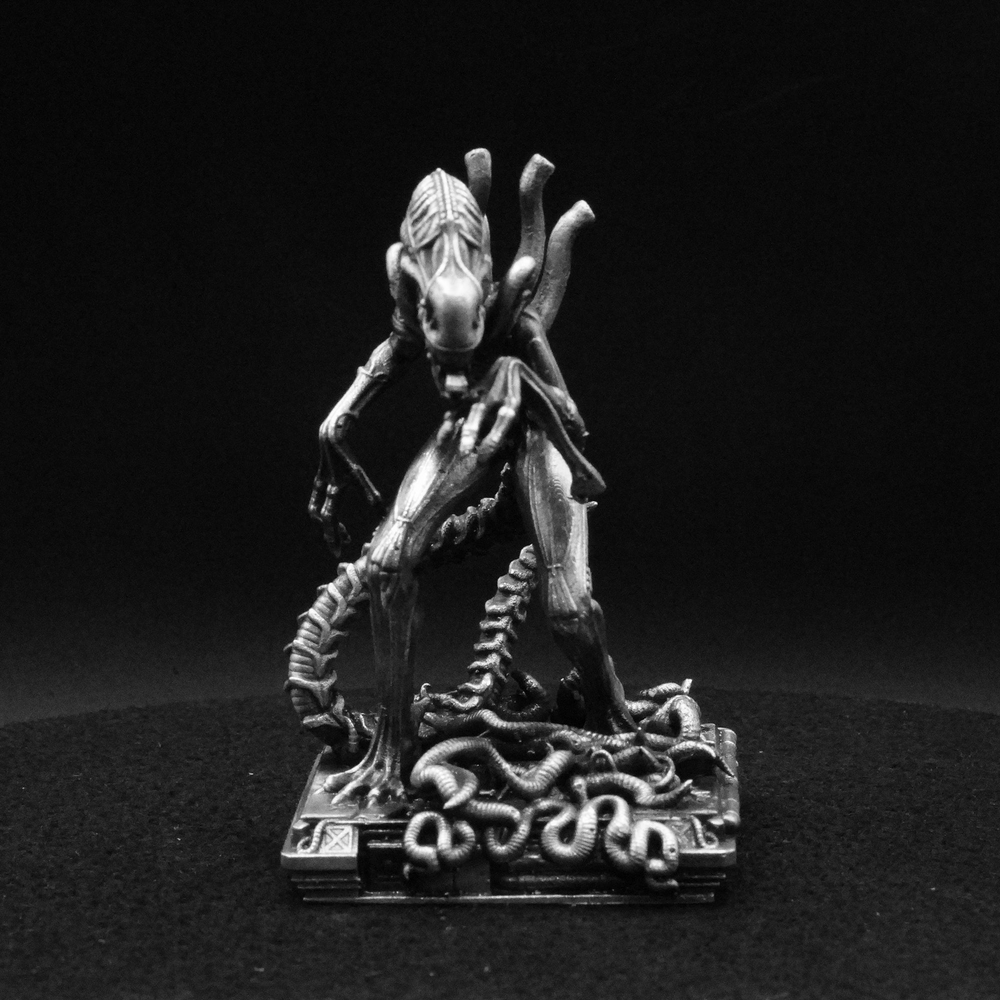 Alien Warrior hand poured 999 silver statue collectible by Gold Spartan