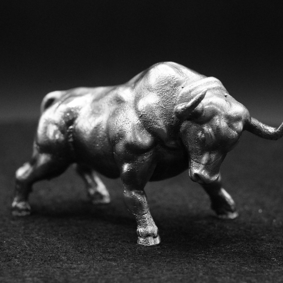 Angry Bull hand poured 999 silver statue collectible by Gold Spartan