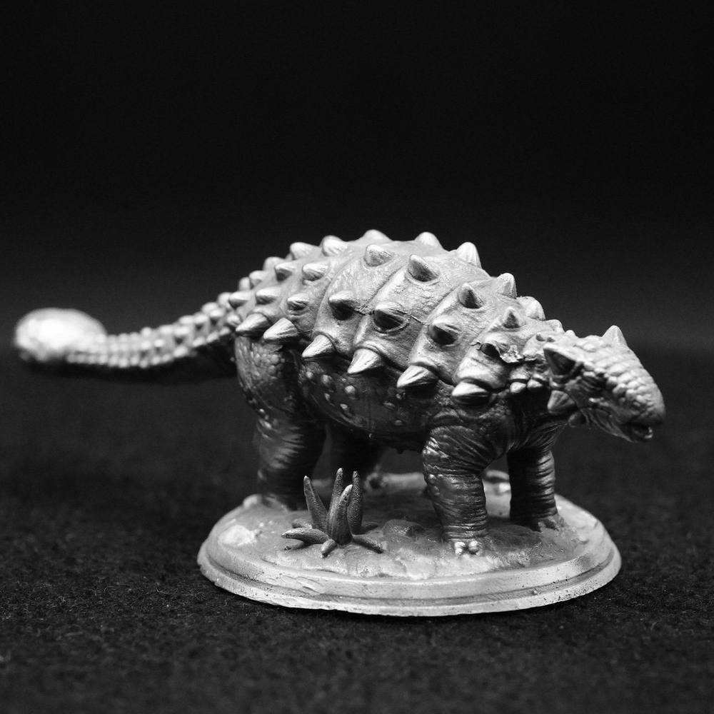 Ankylosaurus hand-poured 999+ silver statue by Gold Spartan
