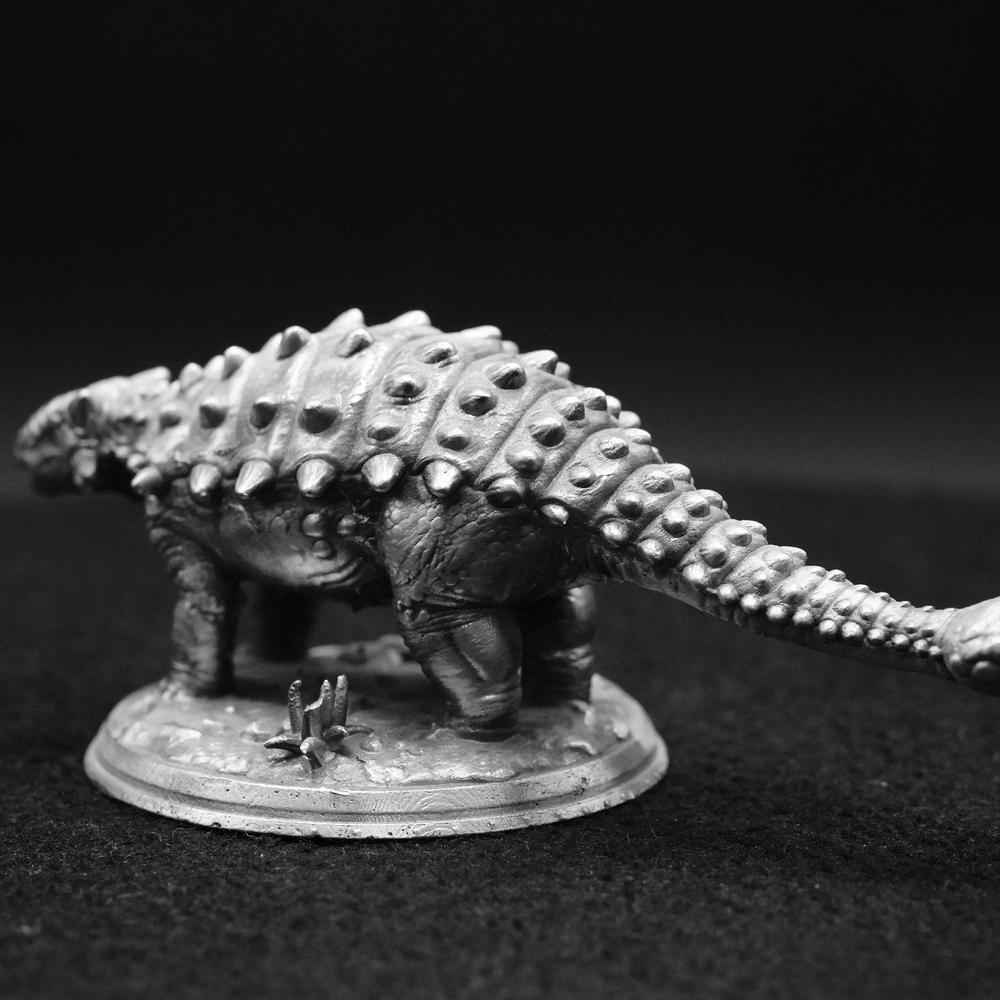 Ankylosaurus hand-poured 999+ silver statue by Gold Spartan