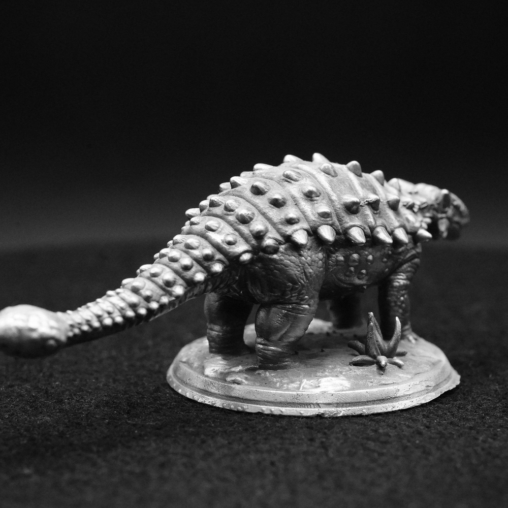 Ankylosaurus hand-poured 999+ silver statue by Gold Spartan