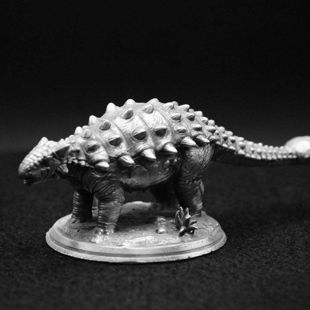 Ankylosaurus hand-poured 999+ silver statue by Gold Spartan