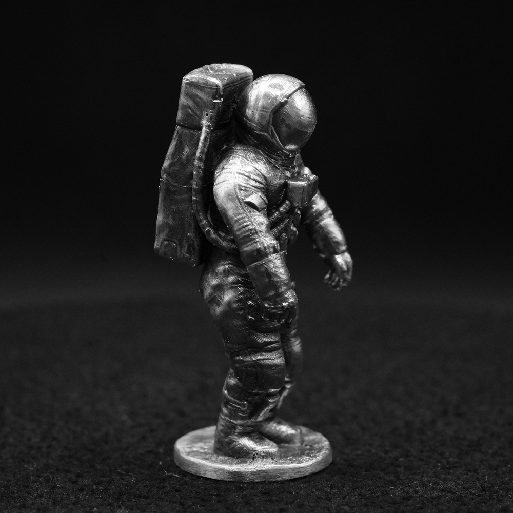 Astronaut hand poured 999 silver statue collectible by Gold Spartan