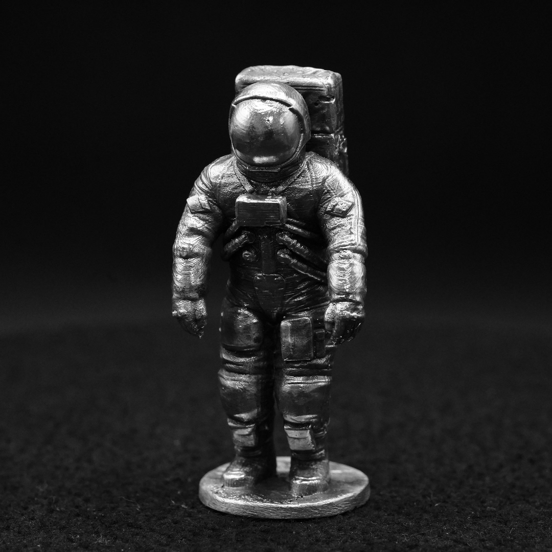 Astronaut hand poured 999 silver statue collectible by Gold Spartan