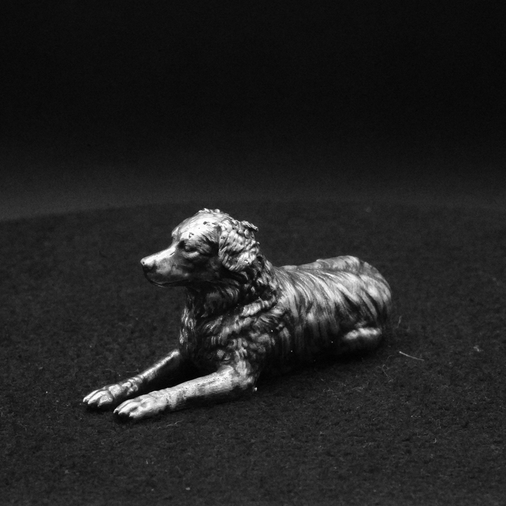 Australian Shepherd hand poured 999 silver statue collectible by Gold Spartan