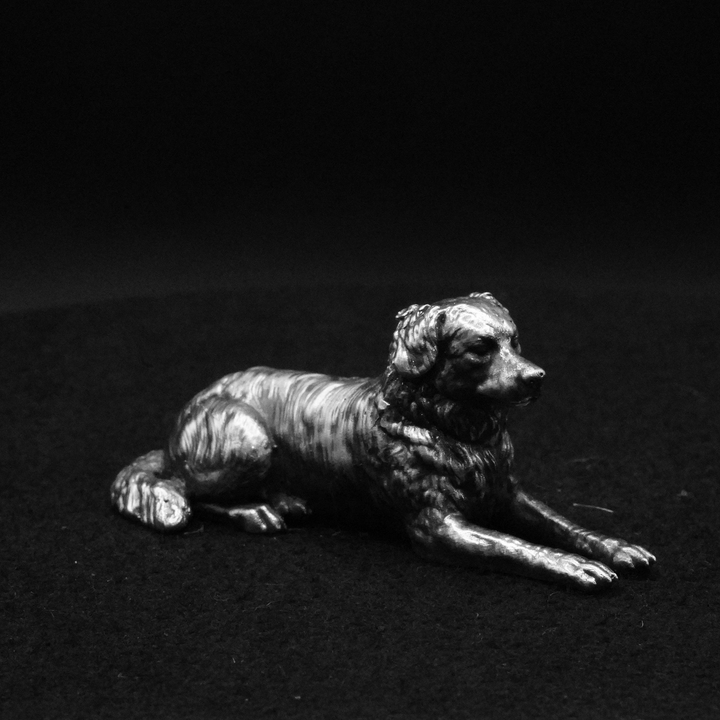 Australian Shepherd hand poured 999 silver statue collectible by Gold Spartan