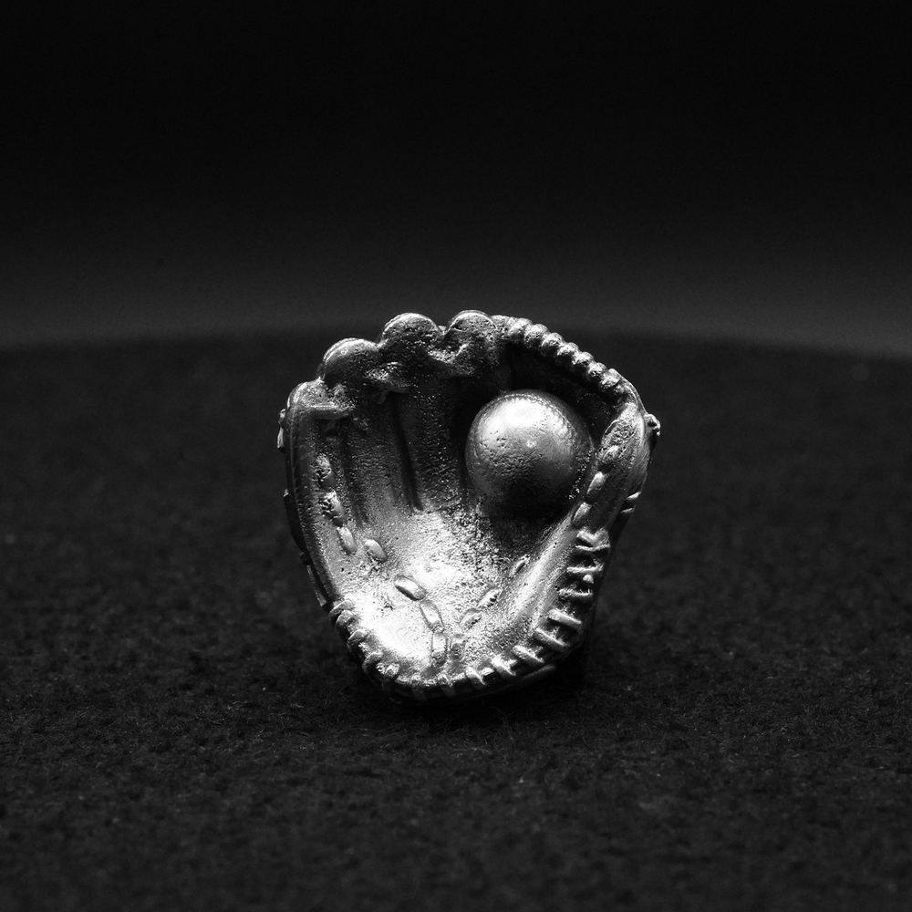 Baseball Glove hand-poured 999+ silver statue by Gold Spartan