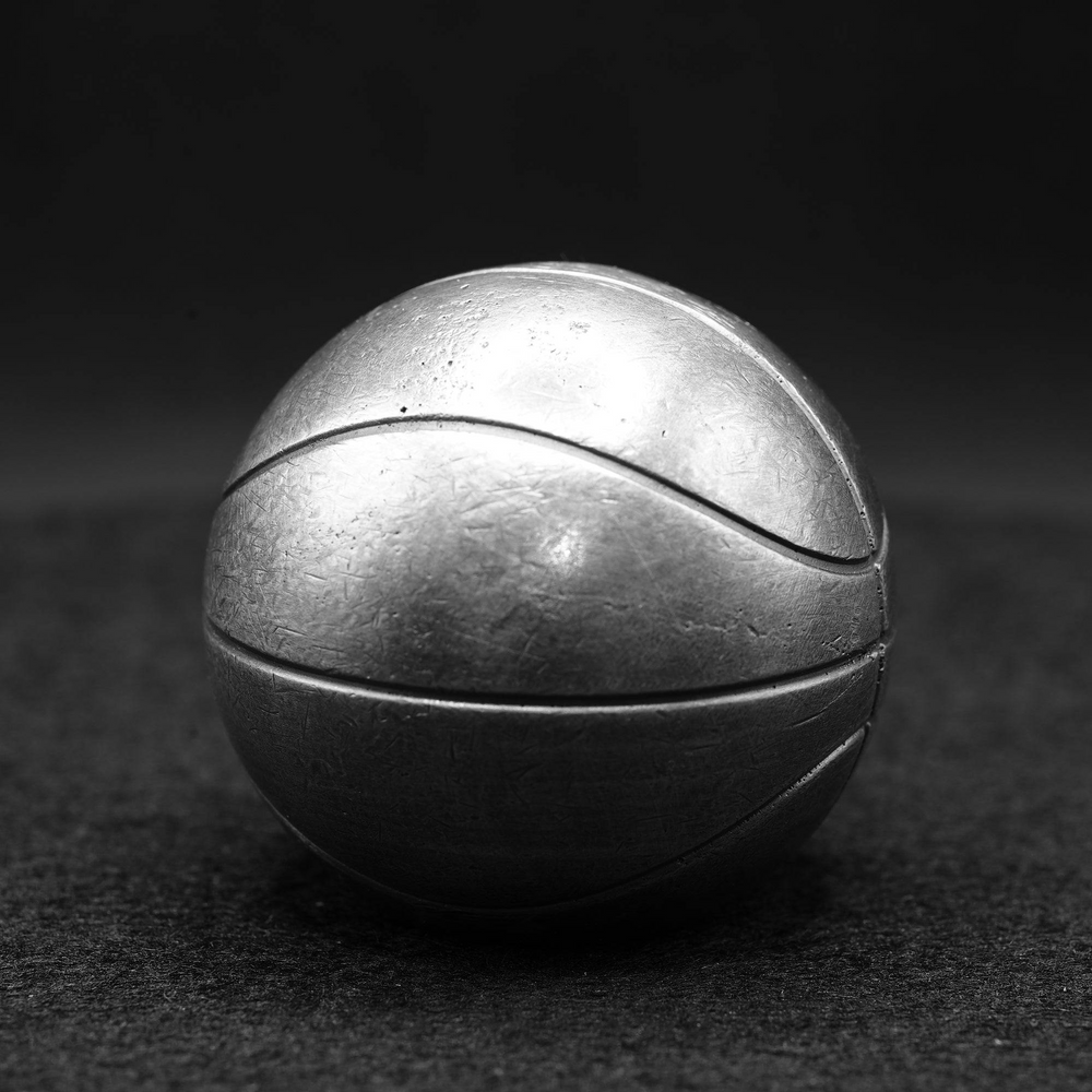 Basketball hand poured 999 silver statue collectible by Gold Spartan