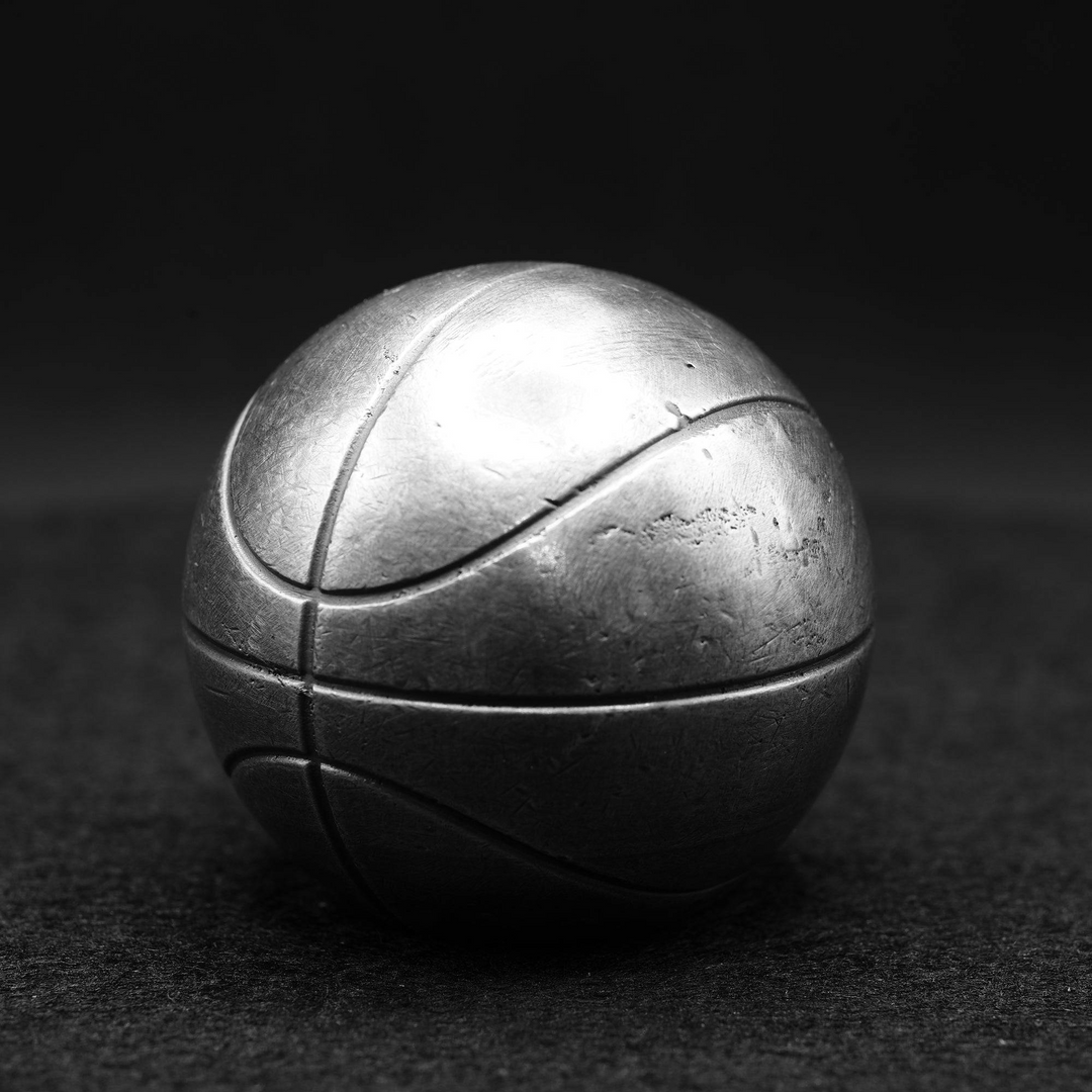 Basketball hand poured 999 silver statue collectible by Gold Spartan