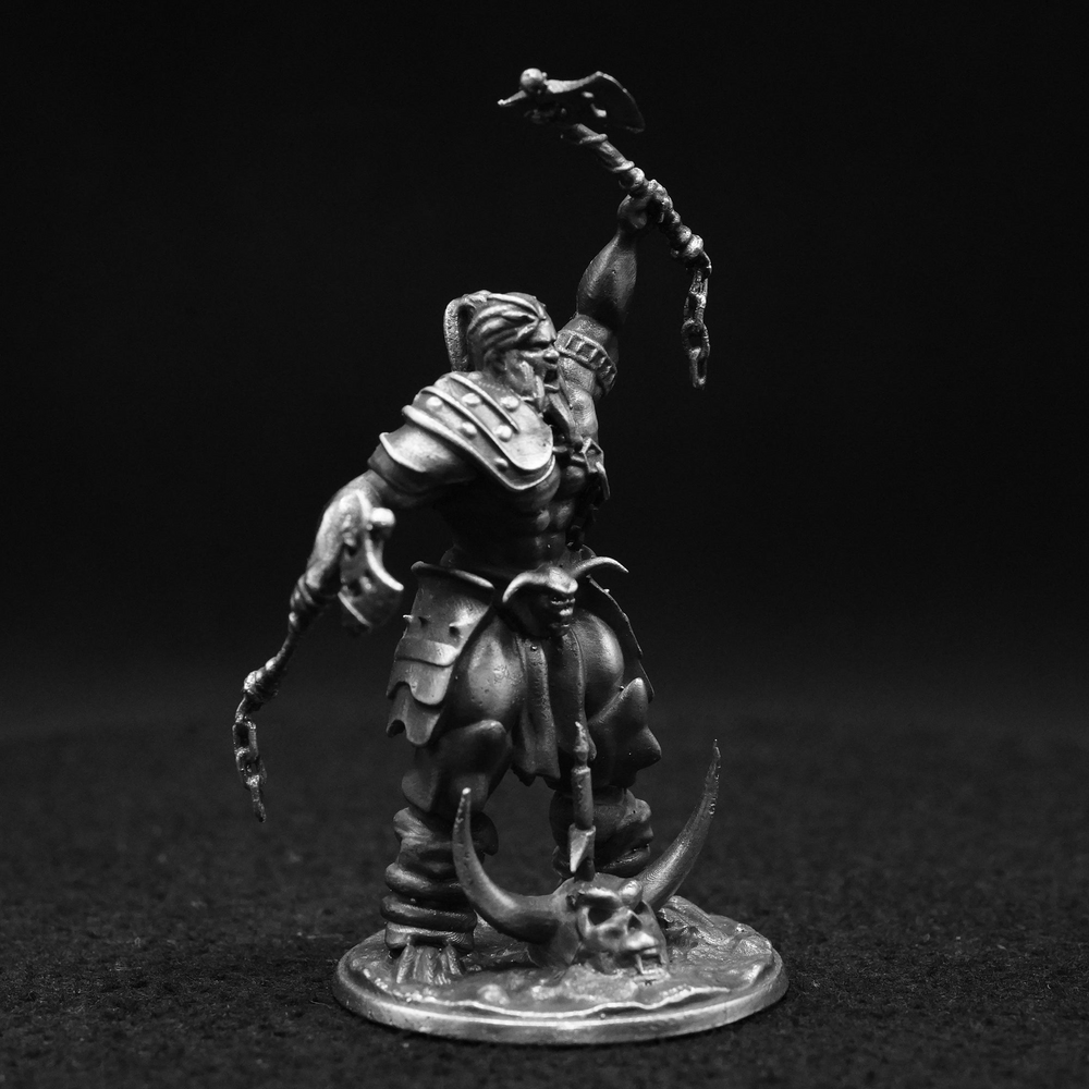 Berserker Viking hand-poured 999+ silver statue by Gold Spartan
