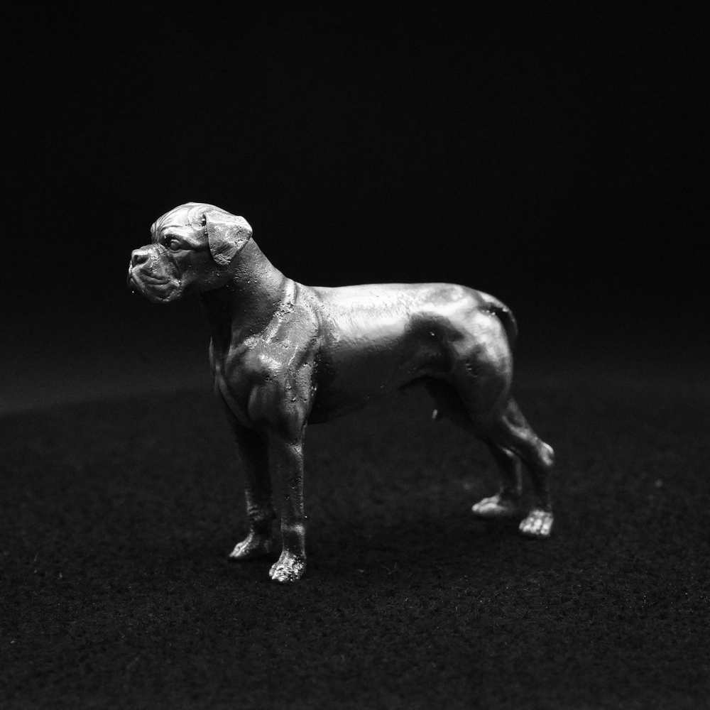 Boxer hand-poured 999+ silver statue by Gold Spartan