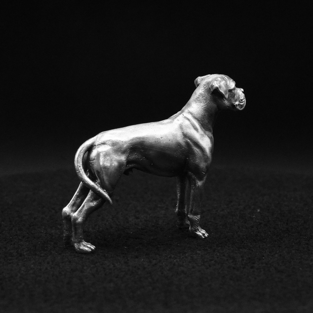 Boxer hand-poured 999+ silver statue by Gold Spartan