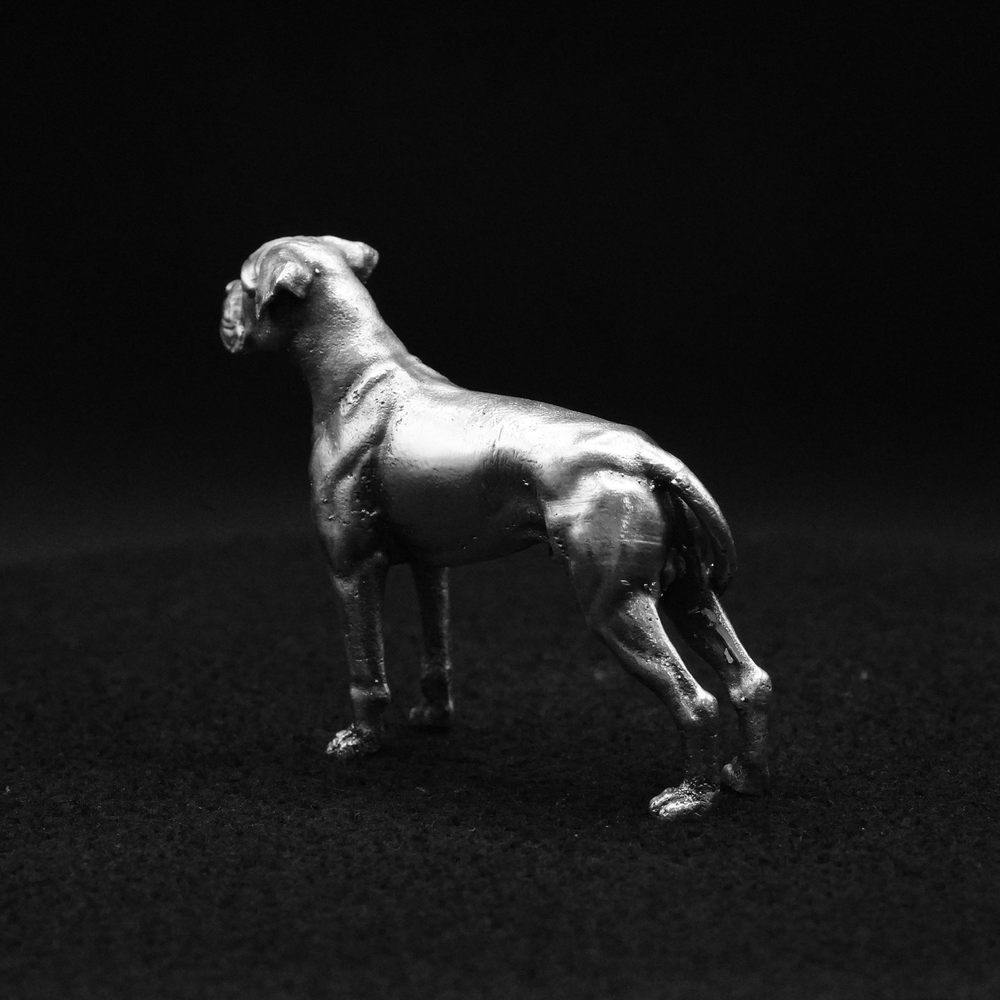 Boxer hand-poured 999+ silver statue by Gold Spartan