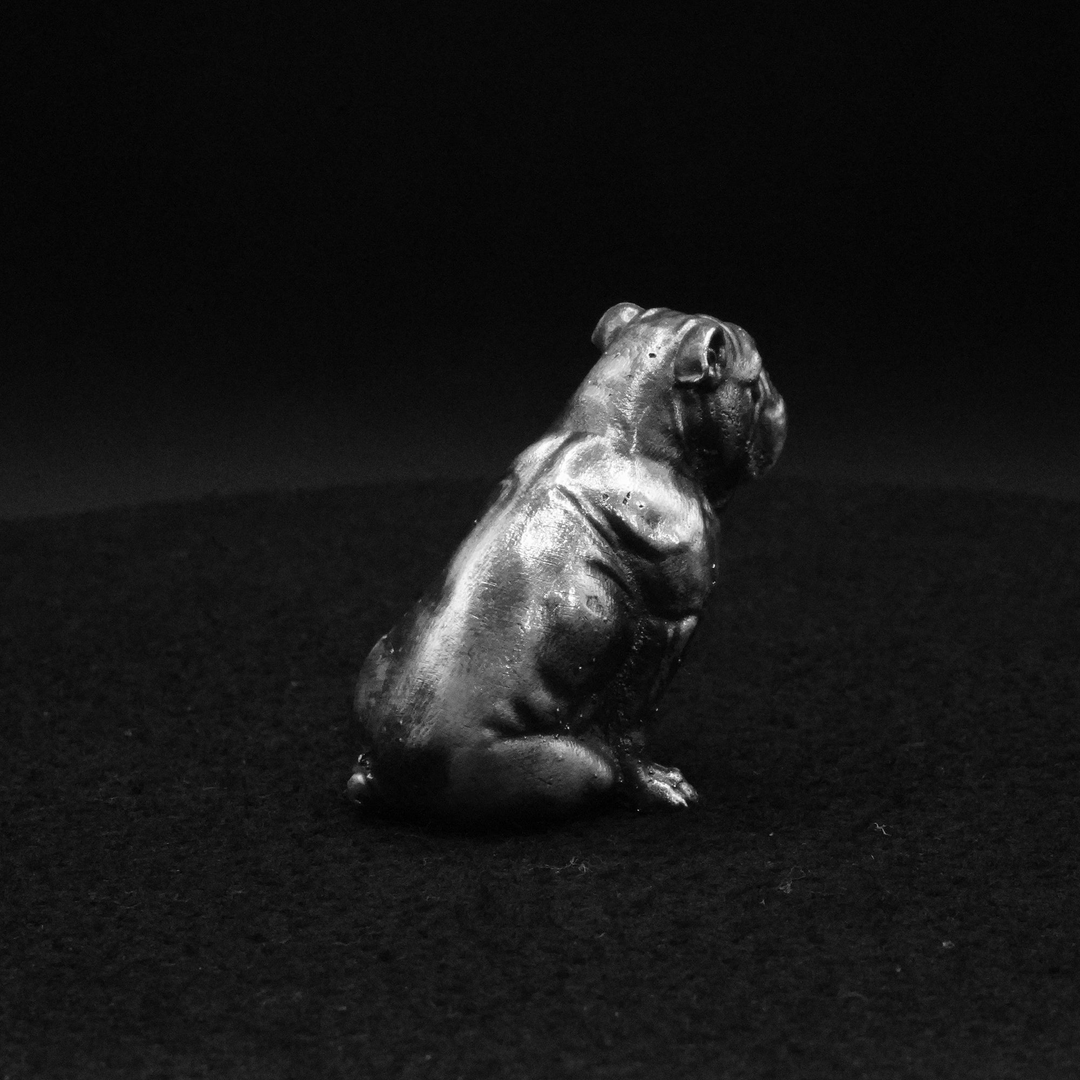 Bulldog hand poured 999 silver statue collectible by Gold Spartan