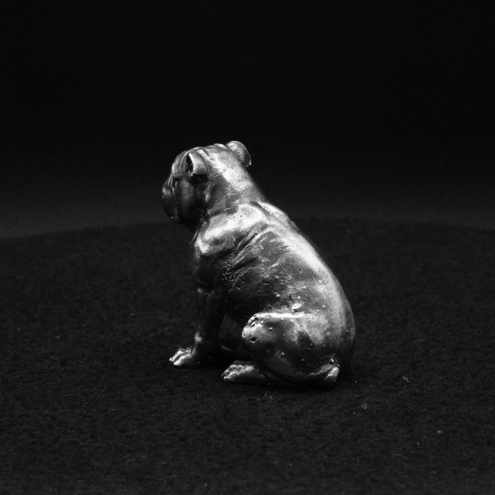 Bulldog hand poured 999 silver statue collectible by Gold Spartan