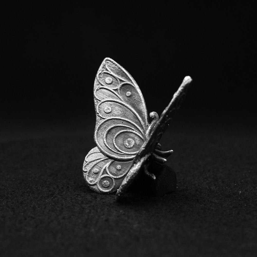 Butterfly hand poured 999 silver statue collectible by Gold Spartan