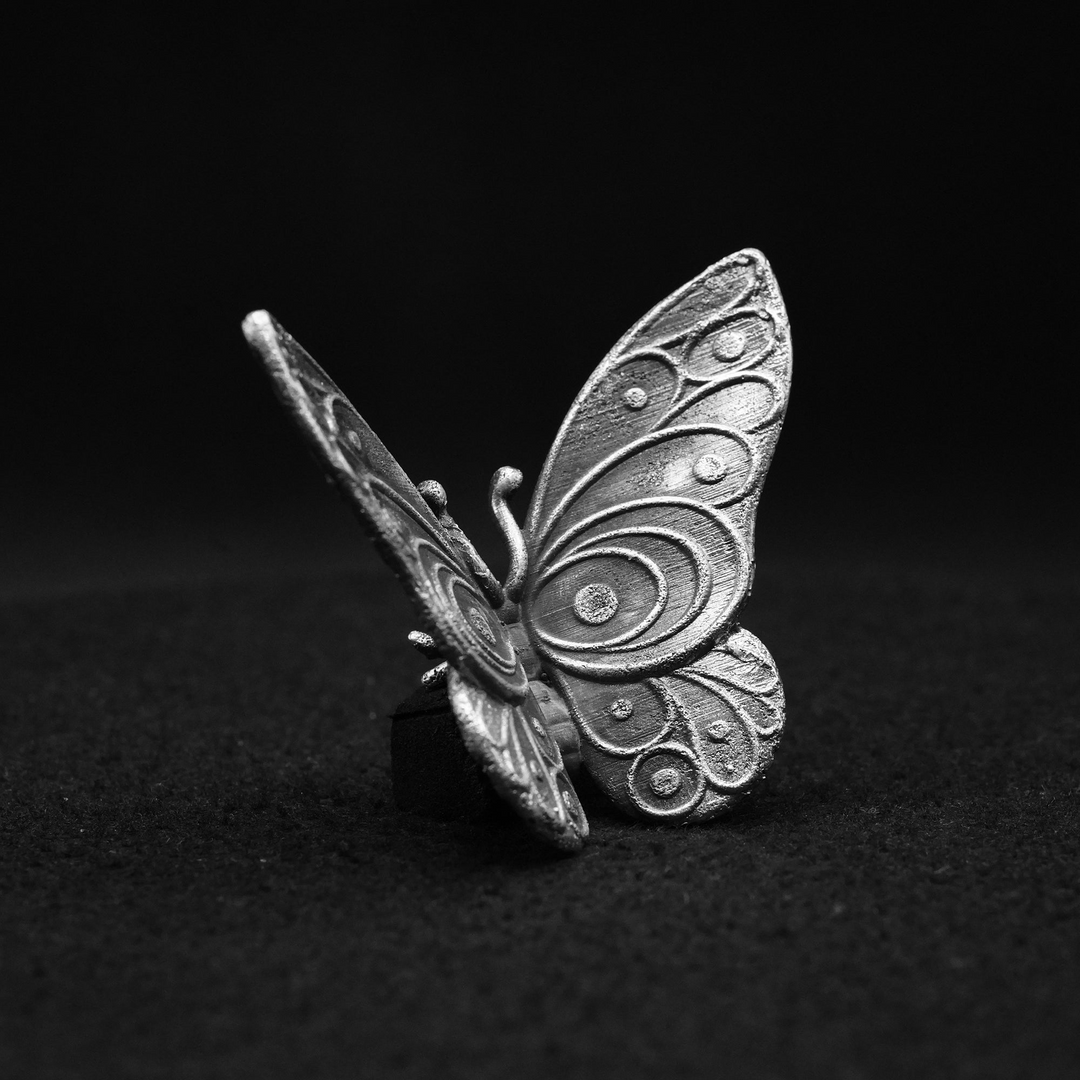 Butterfly hand poured 999 silver statue collectible by Gold Spartan