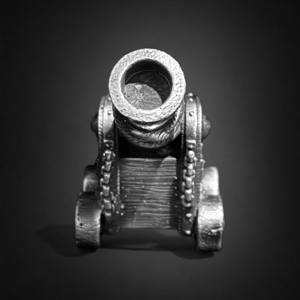 Cannon hand-poured 999+ silver statue by Gold Spartan