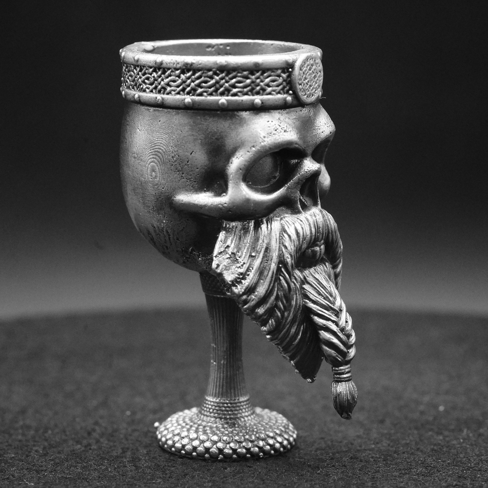 Celtic Skull Chalice hand poured 999 silver statue collectible by Gold Spartan