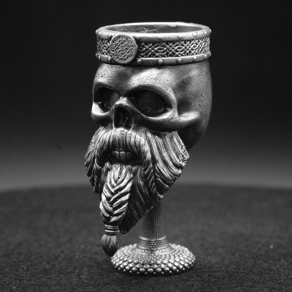 Celtic Skull Chalice hand-poured 999+ silver statue by Gold Spartan