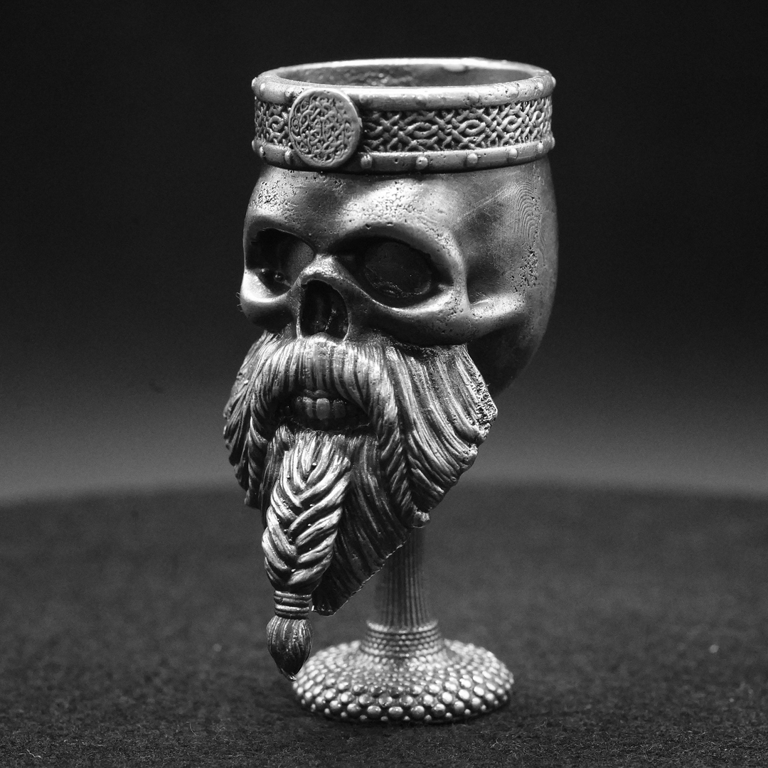 Celtic Skull Chalice hand poured 999 silver statue collectible by Gold Spartan