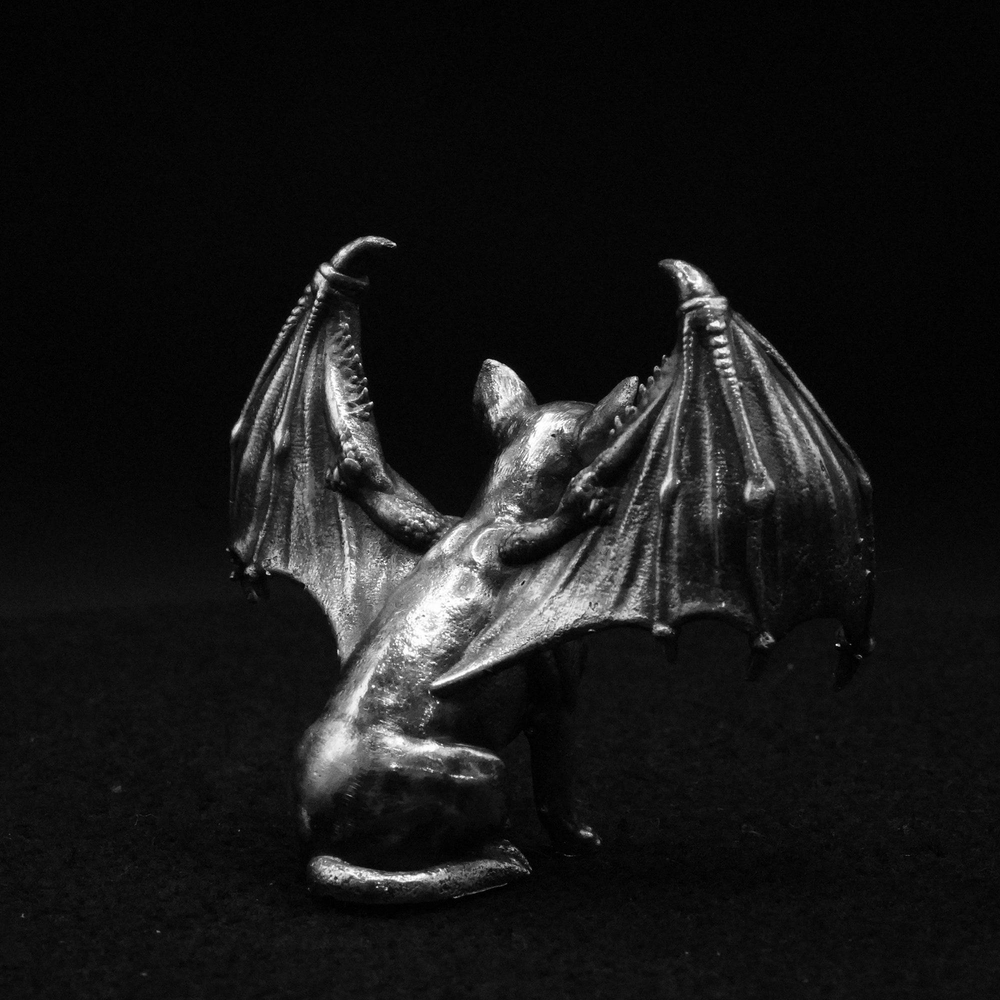 Chihuahua Demon hand poured 999 silver statue collectible by Gold Spartan