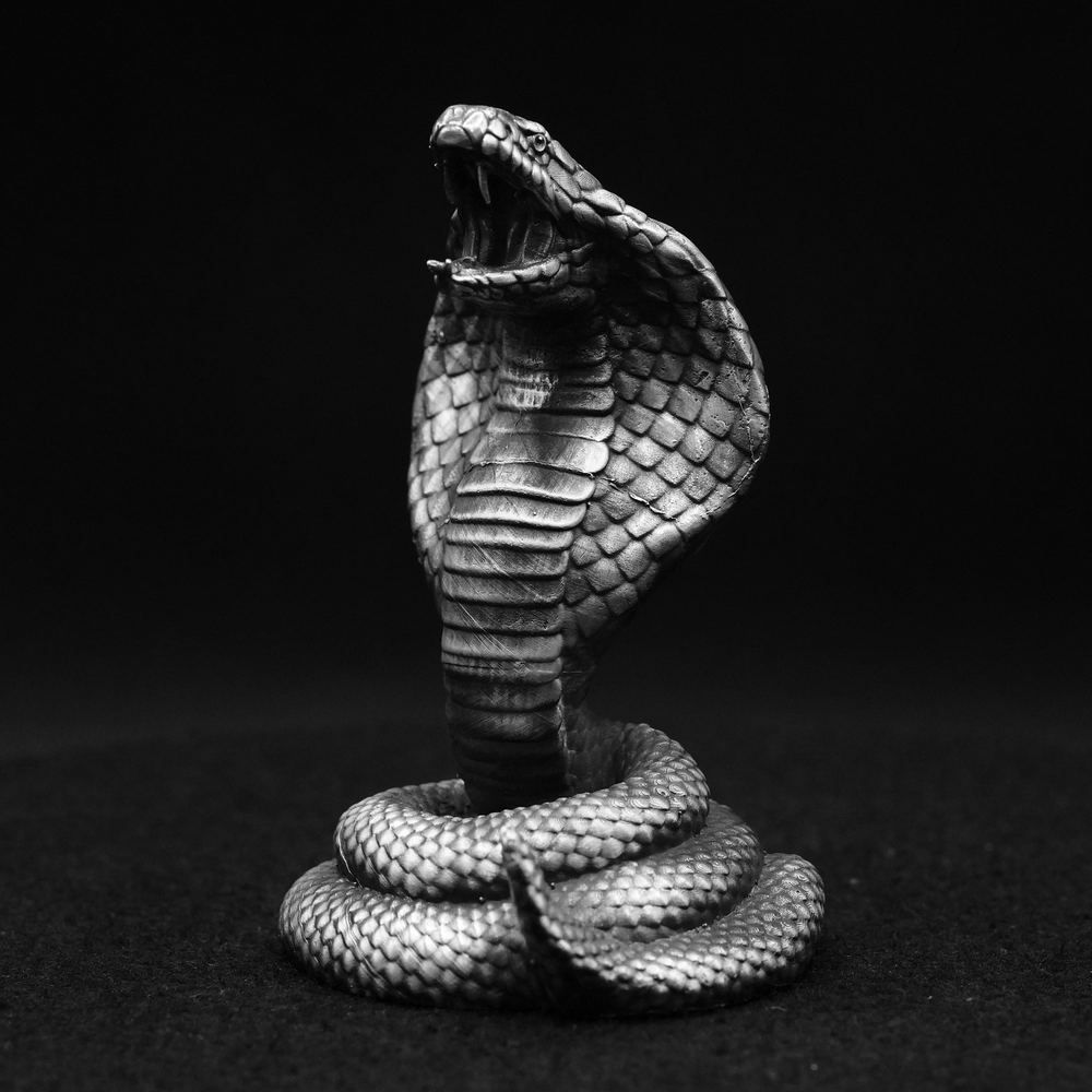 Cobra V2 hand poured 999 silver statue collectible by Gold Spartan