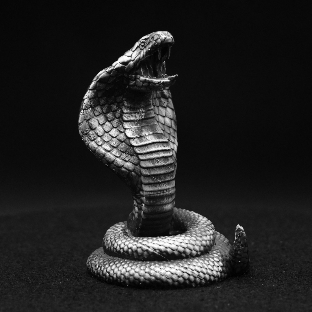 Cobra V2 hand poured 999 silver statue collectible by Gold Spartan