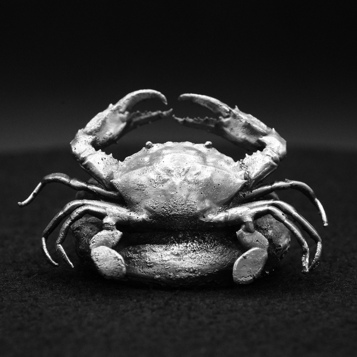 Crab hand poured 999 silver statue collectible by Gold Spartan