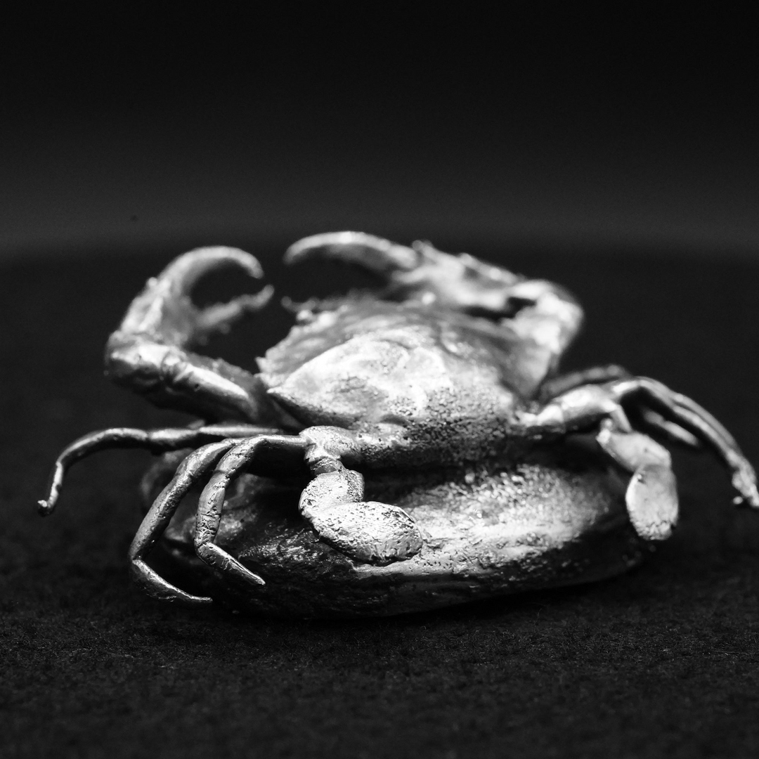 Crab hand poured 999 silver statue collectible by Gold Spartan