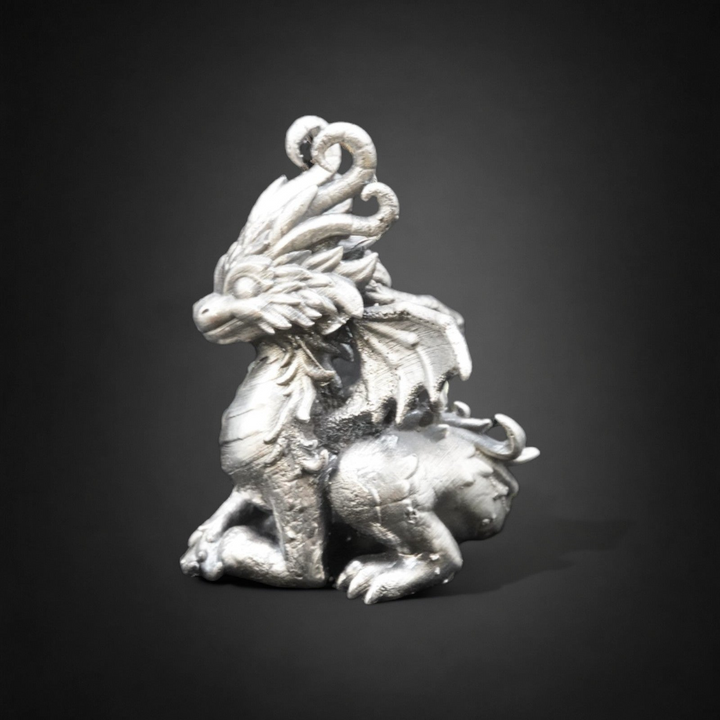 Cute Dragon hand poured 999 silver statue collectible by Gold Spartan