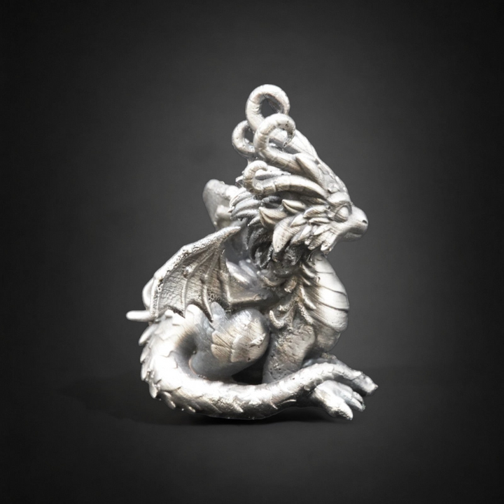 Cute Dragon hand poured 999 silver statue collectible by Gold Spartan